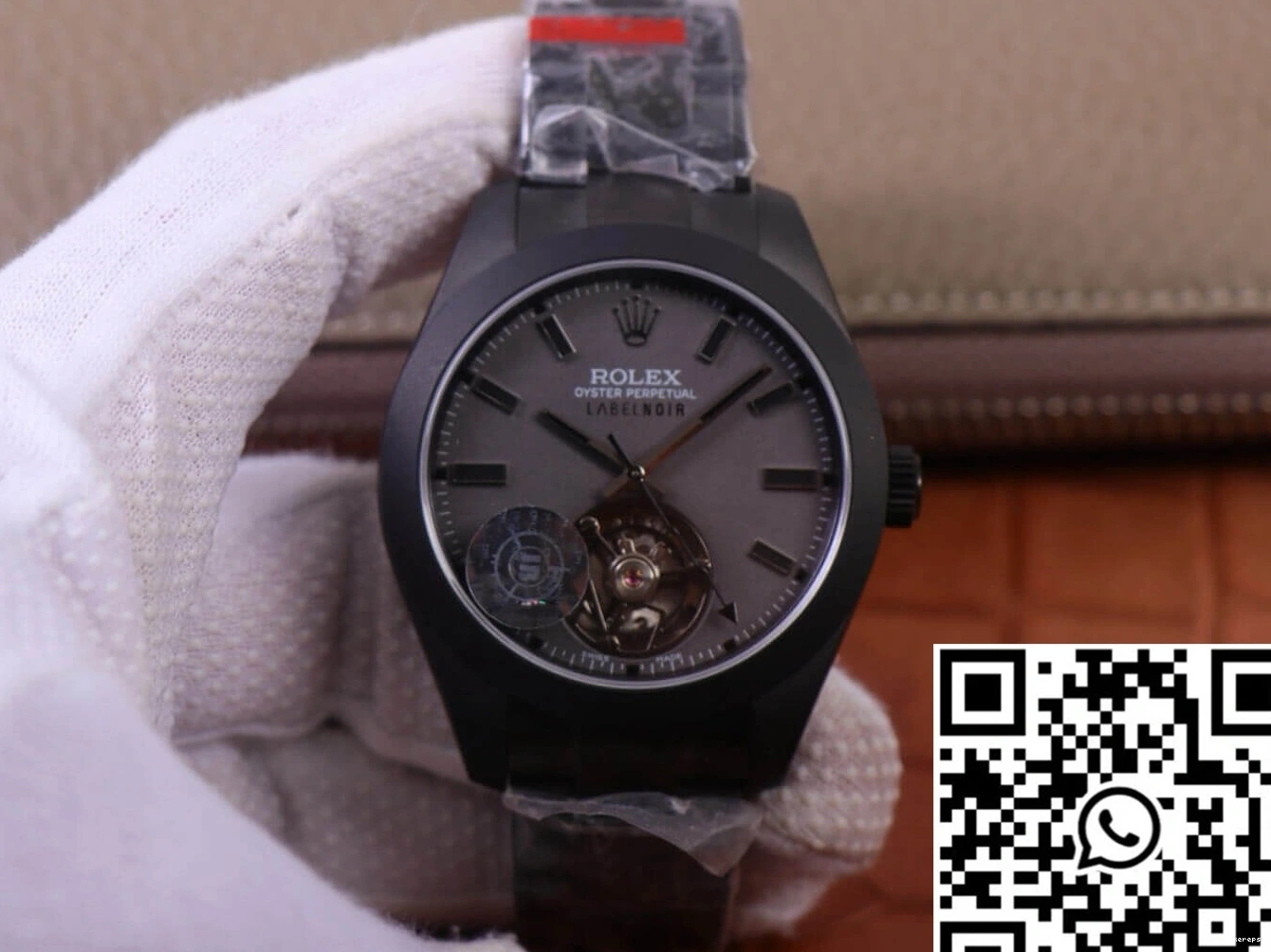 case Label Base Black LNT01HS-001 Design Replica Noir Rolex Milgauss watch Factory 116400 JB 0407